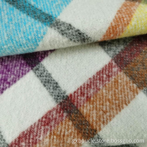 Boucle fashion colorful Plaid wtih brushing fabric